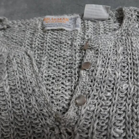 Vintage Braemar International Knitted Sweater Women's Size 40 US Medium Gray - Picture 4 of 8